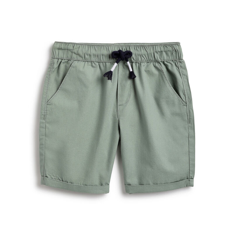 Boys Medium Green Solid Shorts image number 0